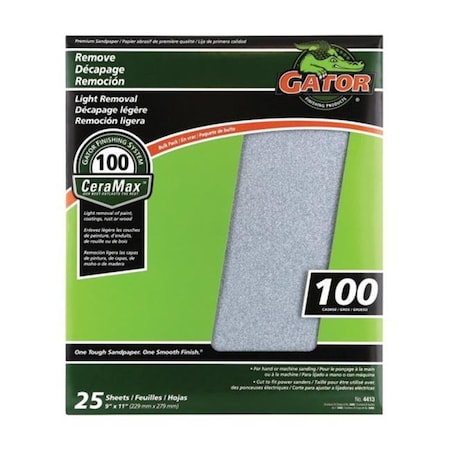 Gator Grit Gator Grit 3403 100 Grit Sandpaper - pack of 25 1609403